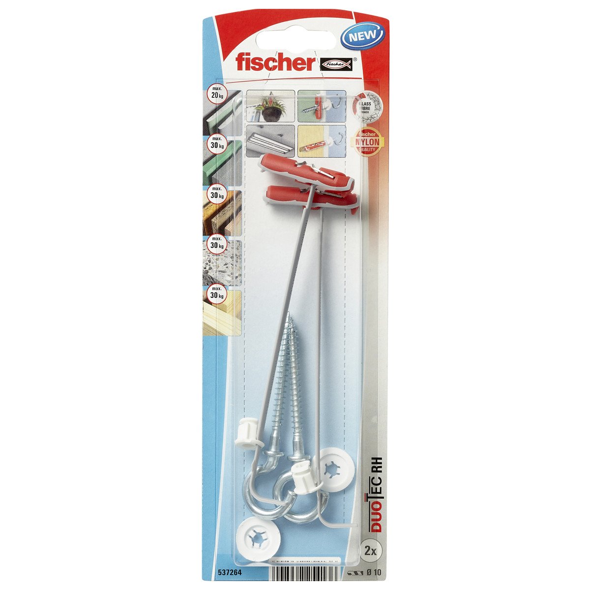 fischer DuoTec 10 RH Hohlraumdübel 10 mit Rundhaken 2 Stück