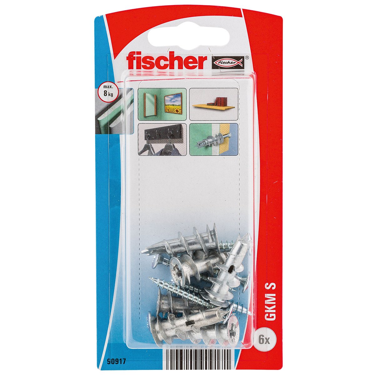 fischer Gipskartondübel metall GKM S mit Schrauben 6 Stück