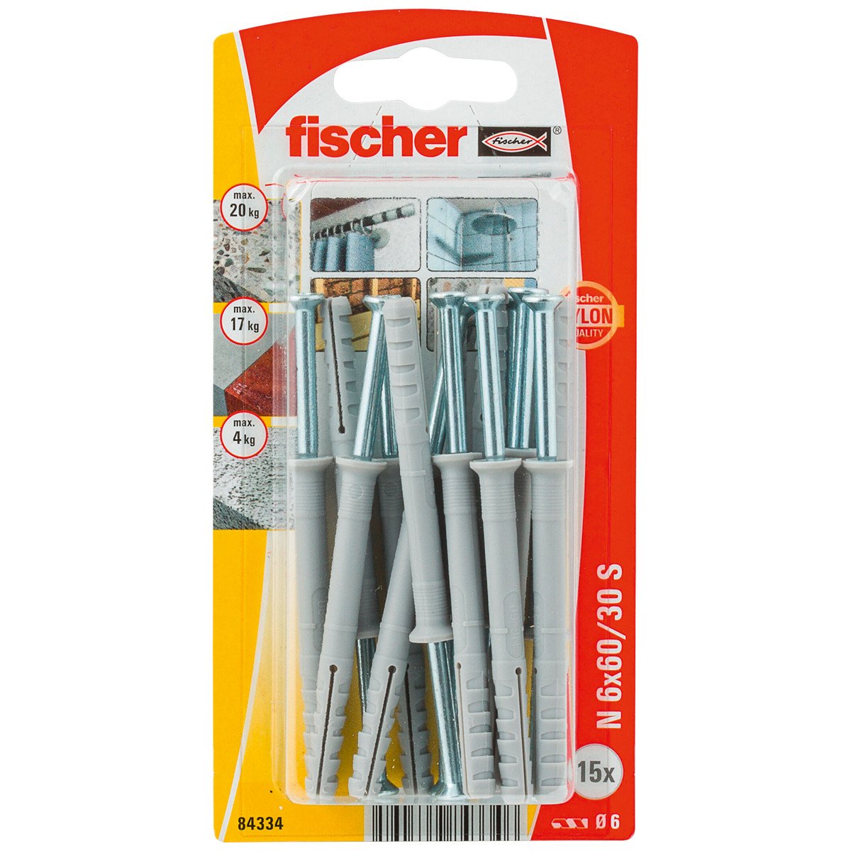 fischer Nageldübel N 6x60/30 S 15 Stück