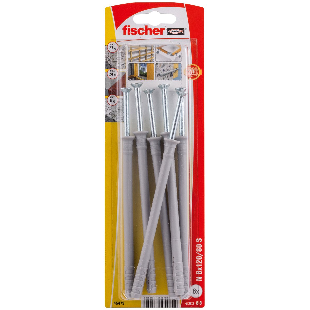 fischer Nageldübel N 8x120/80 S 6 Stück