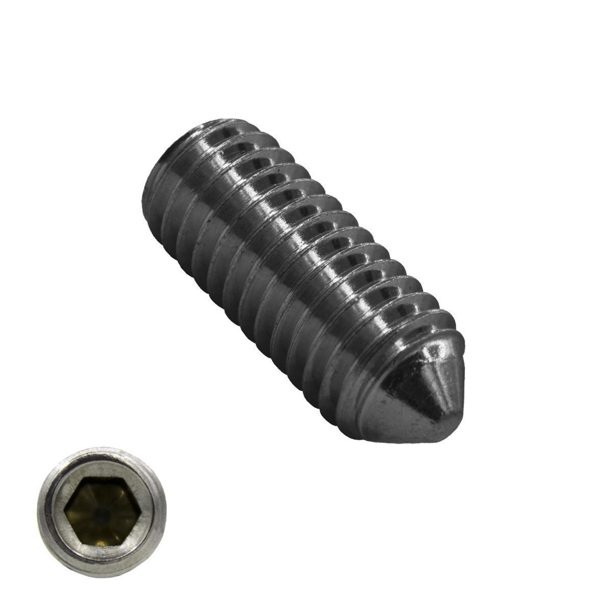 Gewindestifte M8 x 40mm Edelstahl A2 Din914 / ISO4027 Spitze 200 Stück
