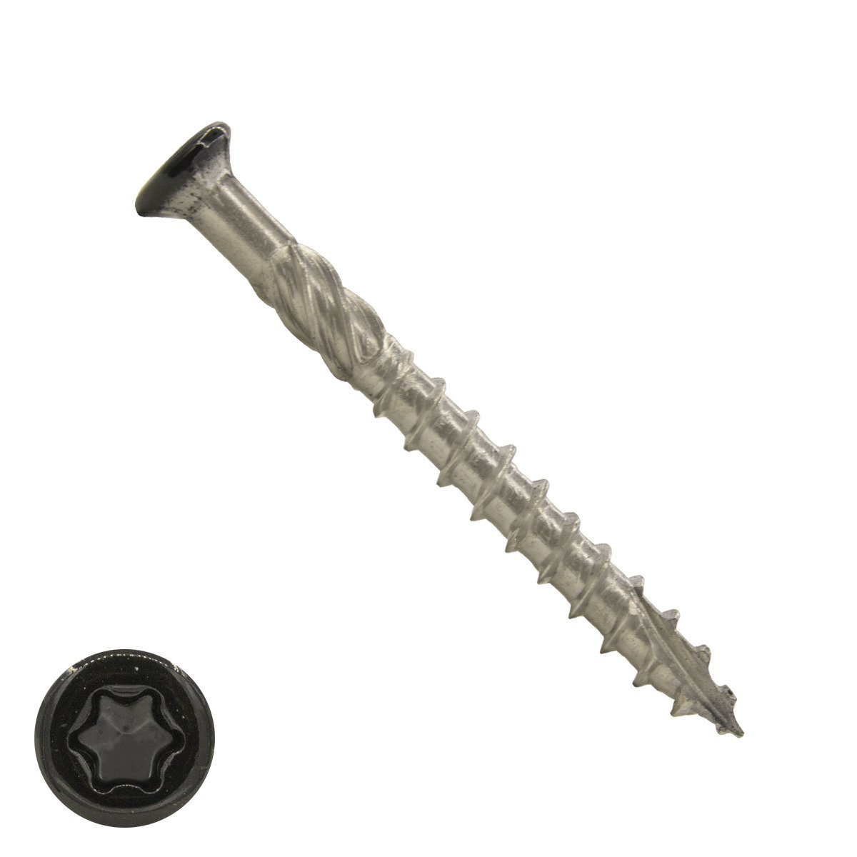 Holzbauschrauben Kopflackiert 5x60mm Edelstahl C1 RAL9005 Tiefschwarz TORX 200 Stück