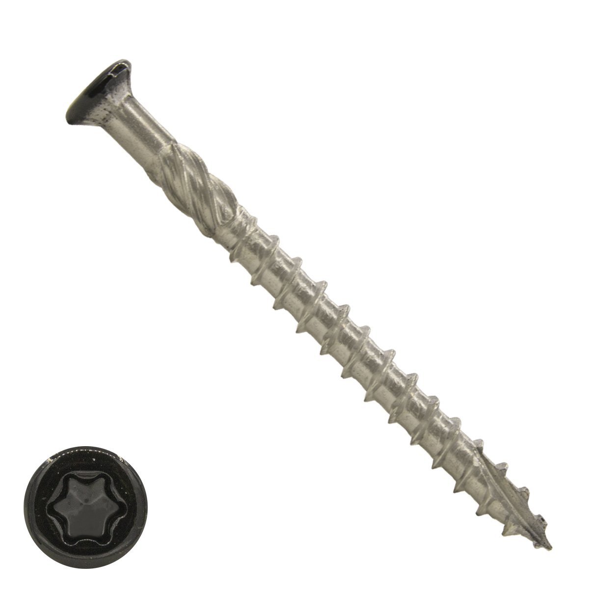 Holzbauschrauben Kopflackiert 5x80mm Edelstahl C1 RAL9005 Tiefschwarz TORX 200 Stück