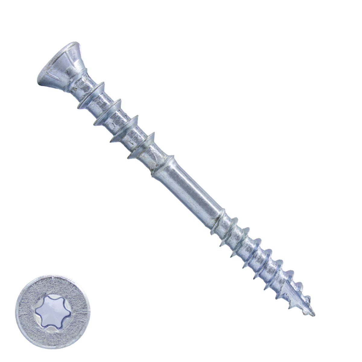 Justierschrauben 6x60mm (0-10mm) verzinkt Senkkopf mit Cut-Spitze TORX 200 Stück