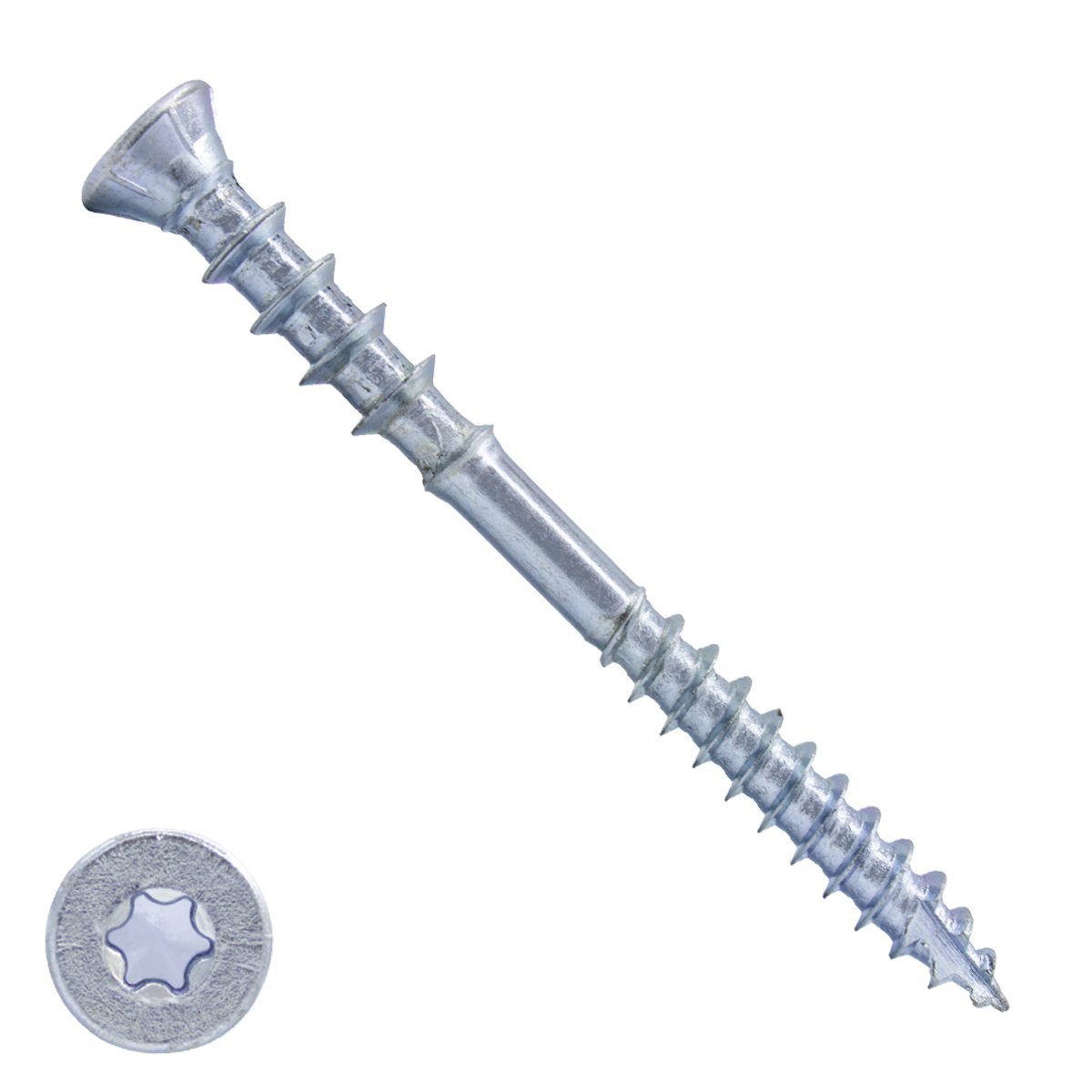 Justierschrauben 6x70mm (0-20mm) verzinkt Senkkopf mit Cut-Spitze TORX 200 Stück