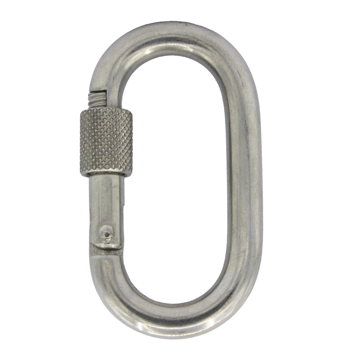 Karabinerhaken oval mit Sicherheitsmutter 6x52mm Edelstahl A4 1 Stück