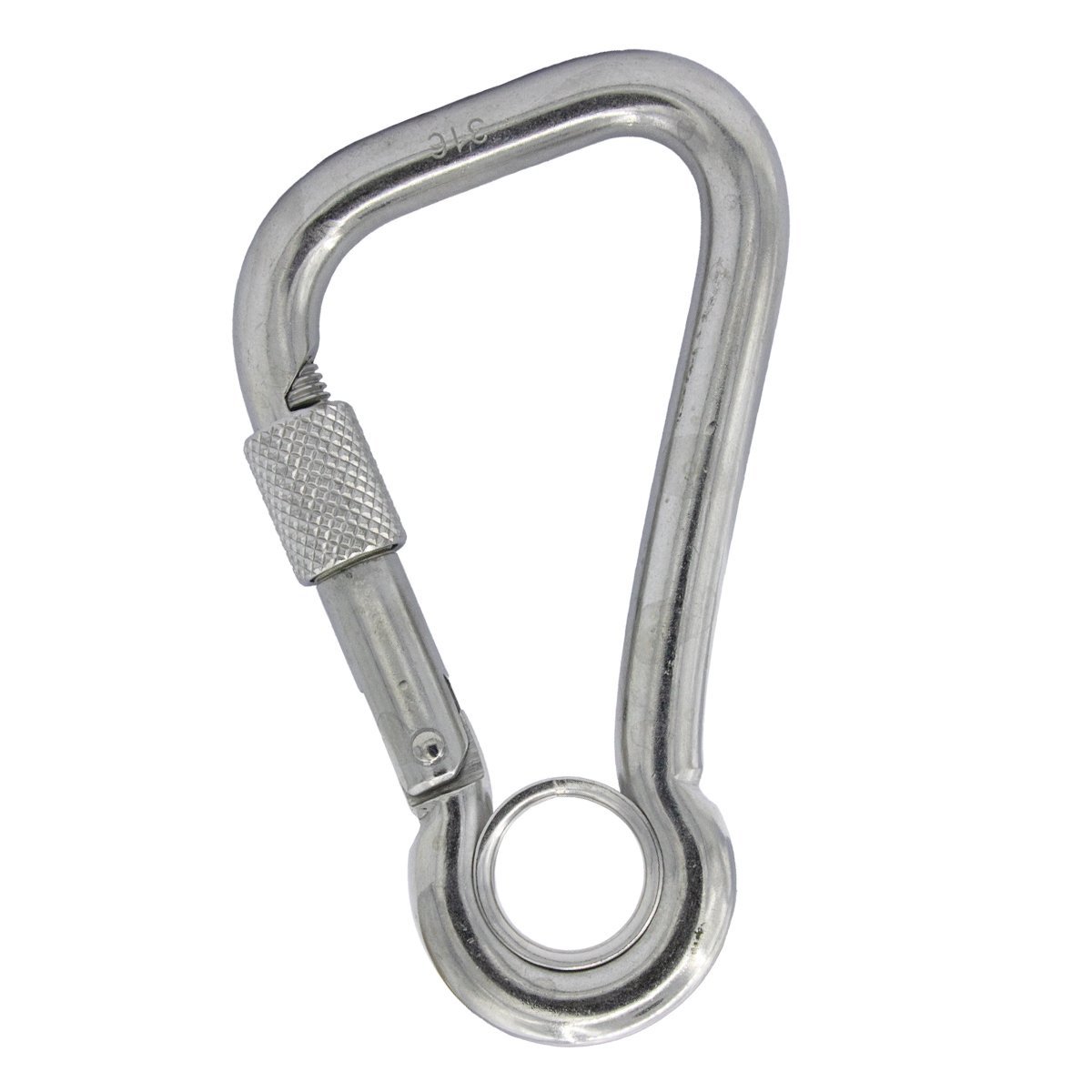Karabinerhaken asymetrisch mit Schraubverschluß 11x120mm Edelstahl A4 1 Stück