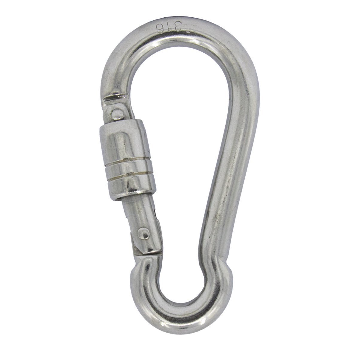 Karabinerhaken mit Sicherheitsverschluss 6x60mm Edelstahl A4 1 Stück