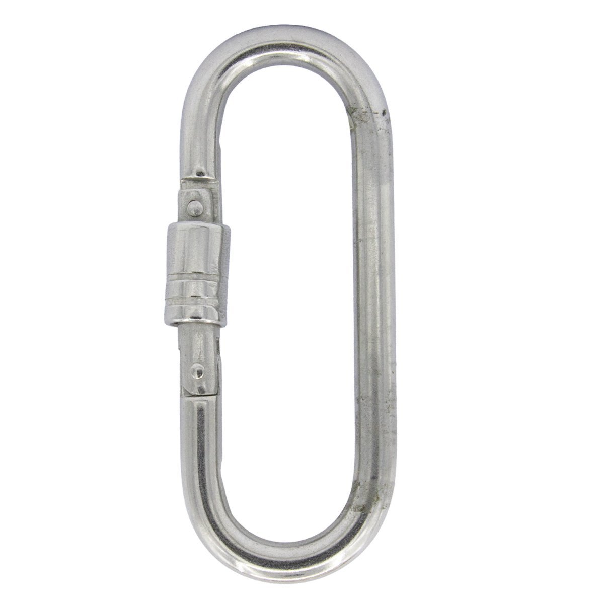 Karabinerhaken oval mit Springverschluss 8x90mm Edelstahl A4 1 Stück