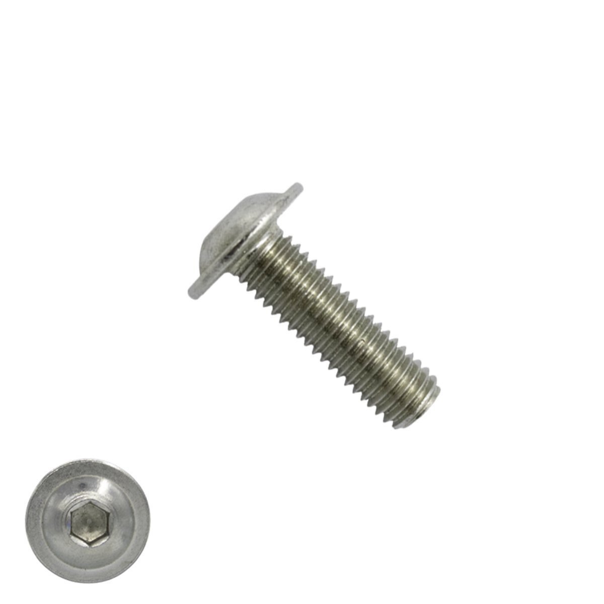 Linsensflanschschrauben inbus M8 x 25mm Edelstahl A2 ISO7380-2 50 Stück