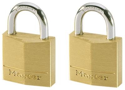 MasterLock Vorhängeschloß 30mm Messing Stahl 2 Stück gleichschließend