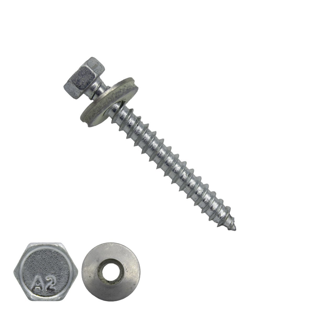 Montageschrauben Edelstahl A2 6,5x40mm mit Dichtungsring 16mm 200 stück