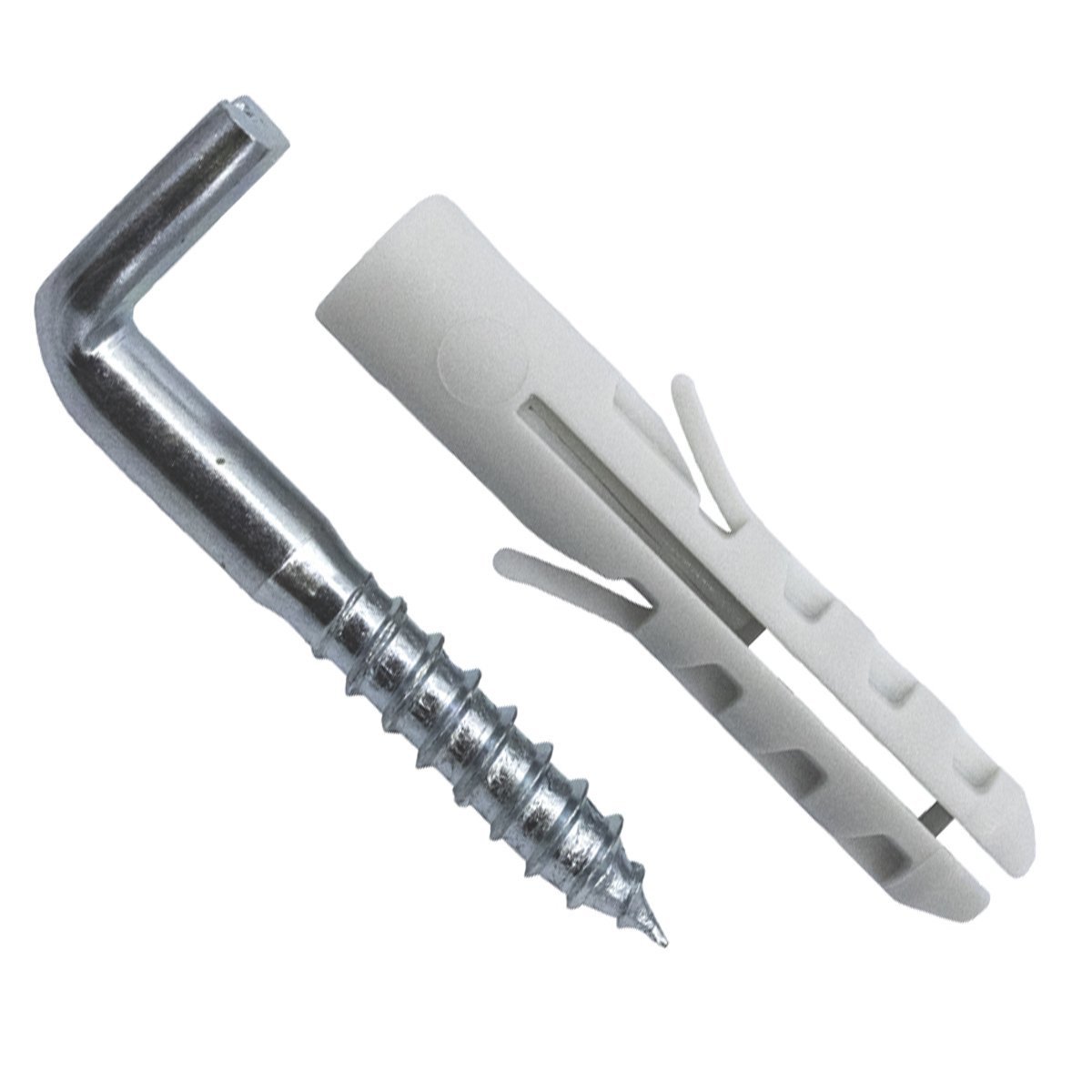 Nylon Dübel 6mm mit Schlitzschraubhaken 40mm 6 Stück