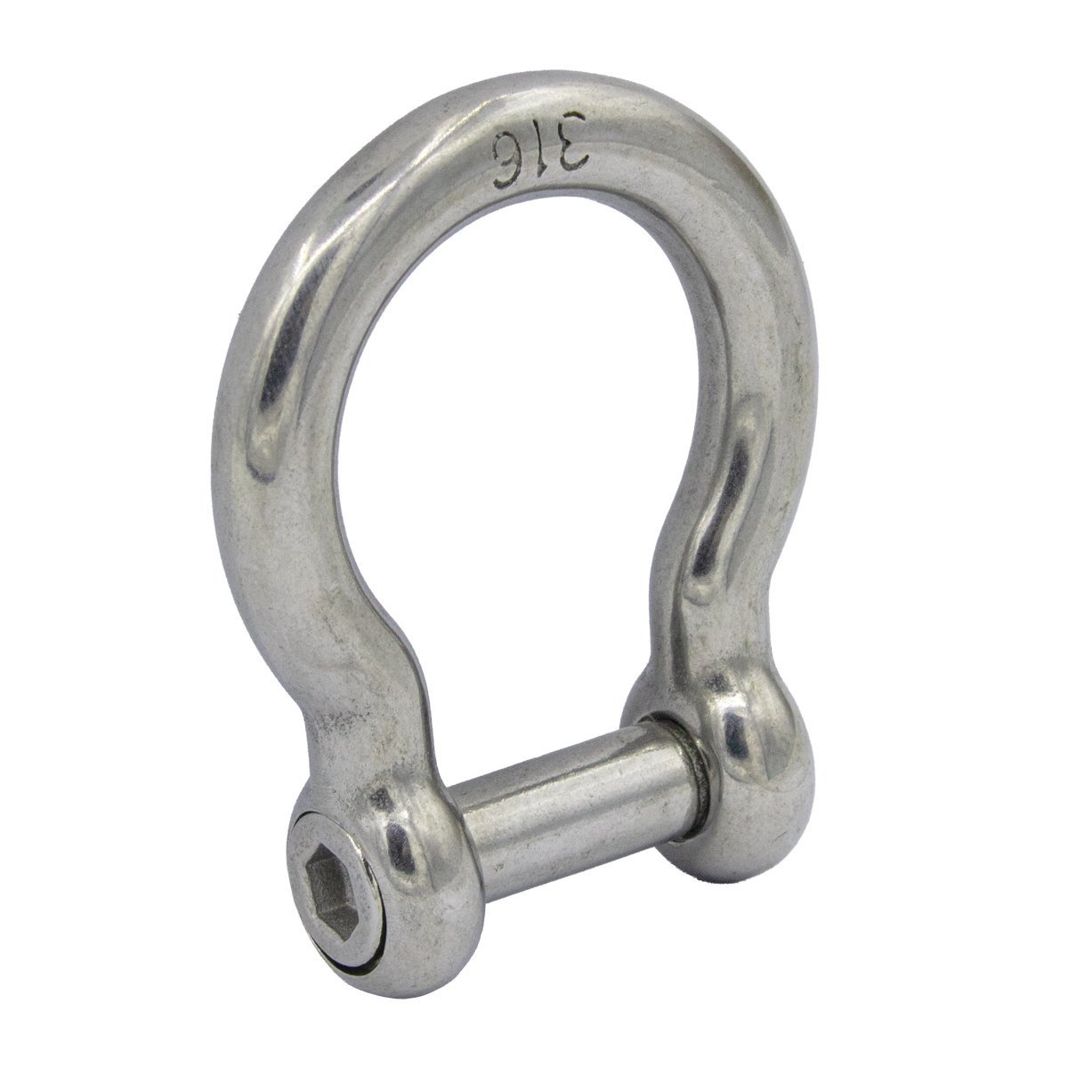 Rundschäkel gescheift mit inbus 6mm Edelstahl A4 1 Stück