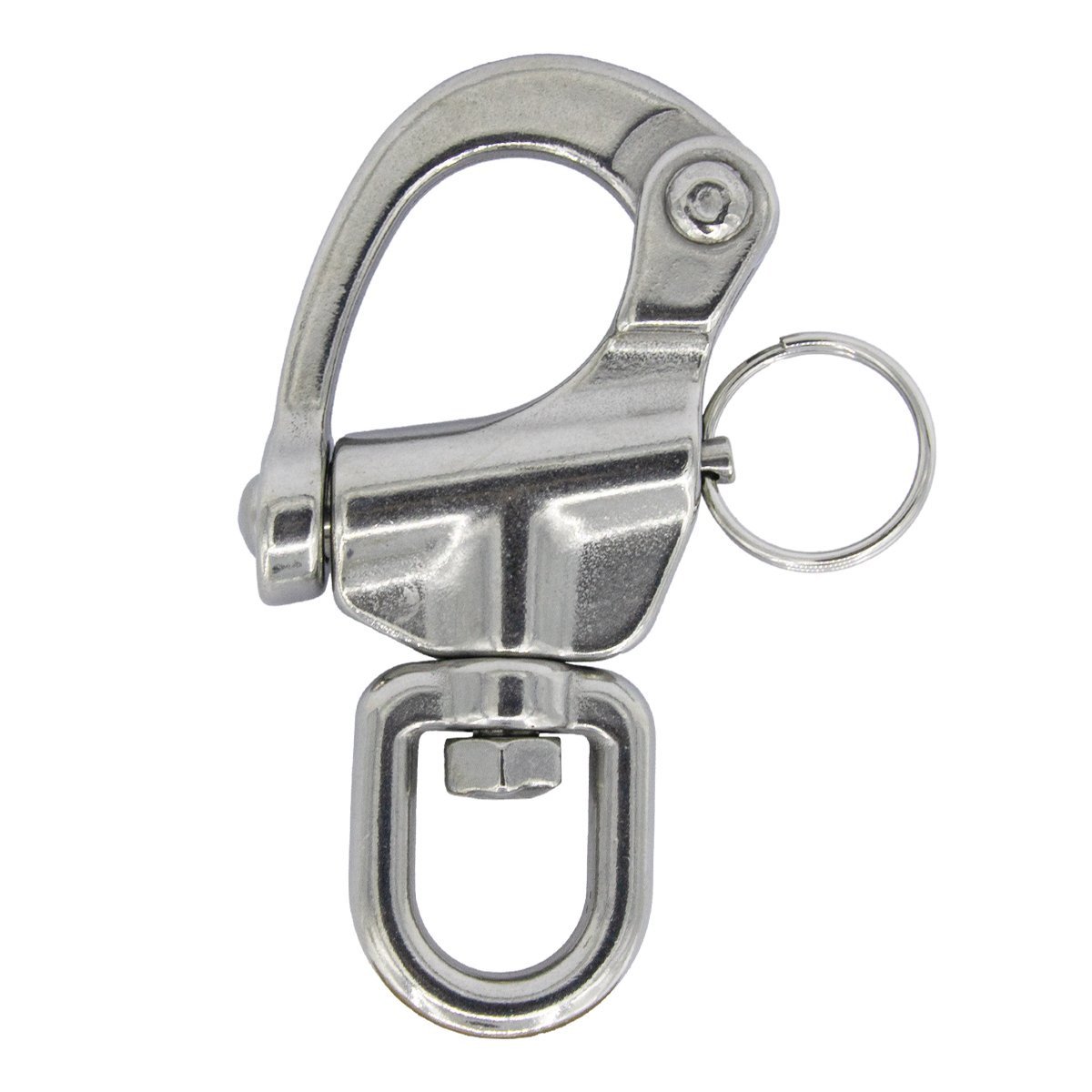 Schnappschäkel mit Wirbelauge 6x87mm Edelstahl A4 1 Stück