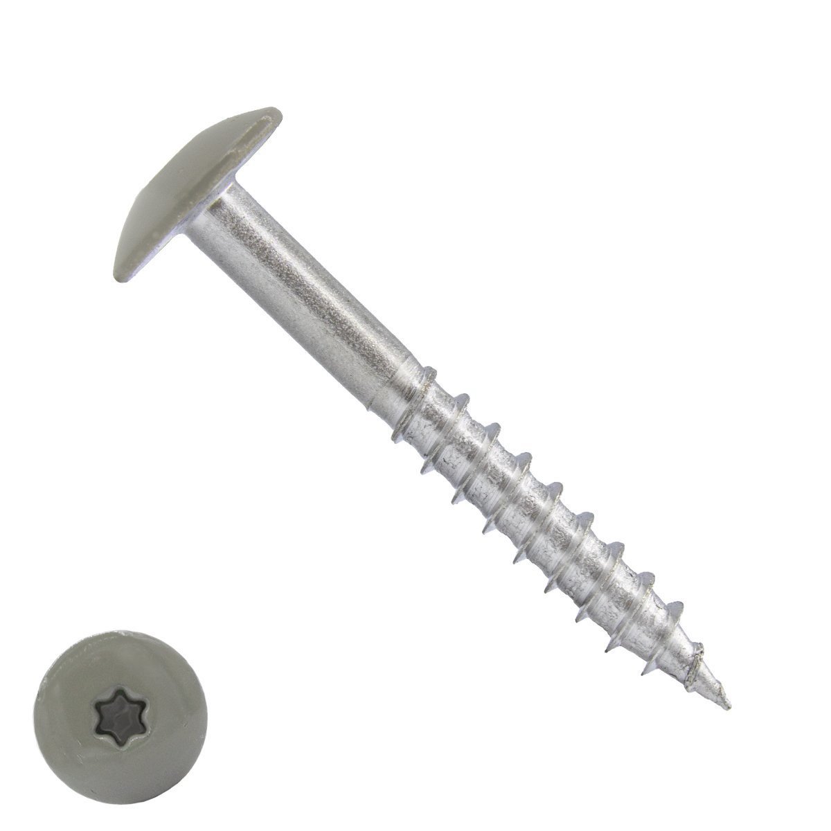 Schrauben für Trespa® / HPL-Platten 4,8x38mm RAL7030 Steingrau Edelstahl A2 TORX 100 Stück