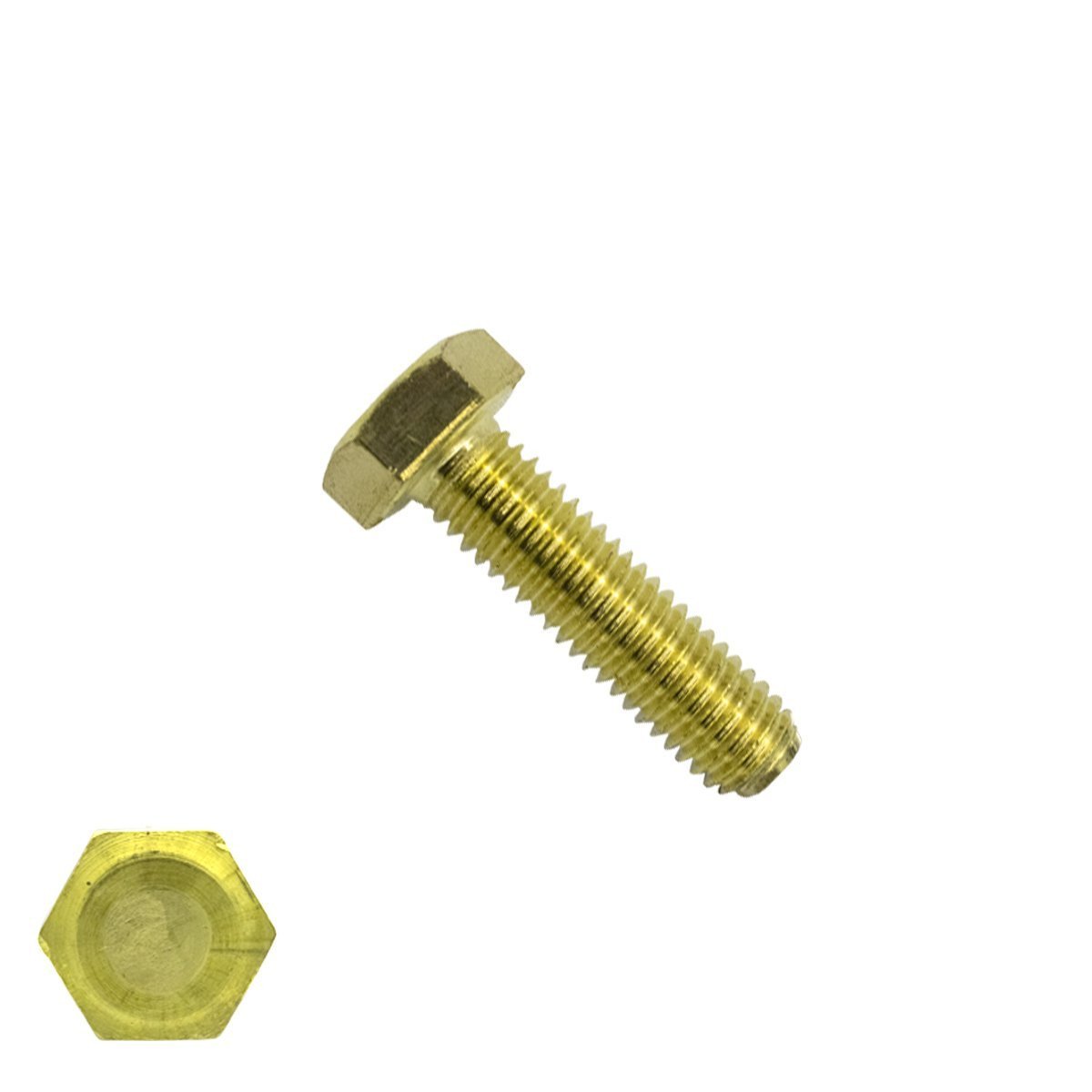 Sechskantschrauben M8 x 35mm messing DIN933 Vollgewinde 10 Stück