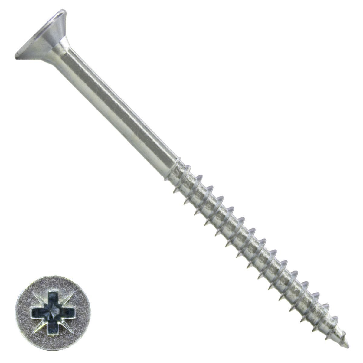 Spanplattenschrauben 5x100/60mm verzinkt Senkkopf POZI-2 100 Stück