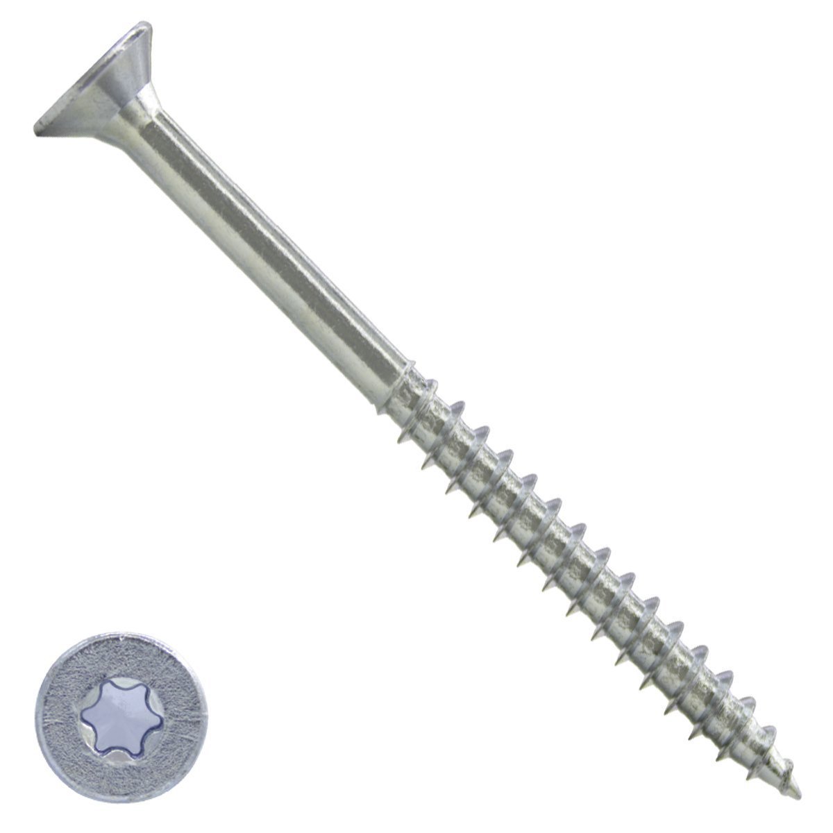 Spanplattenschrauben 6x180/70mm verzinkt Senkkopf TORX-30 100 Stück