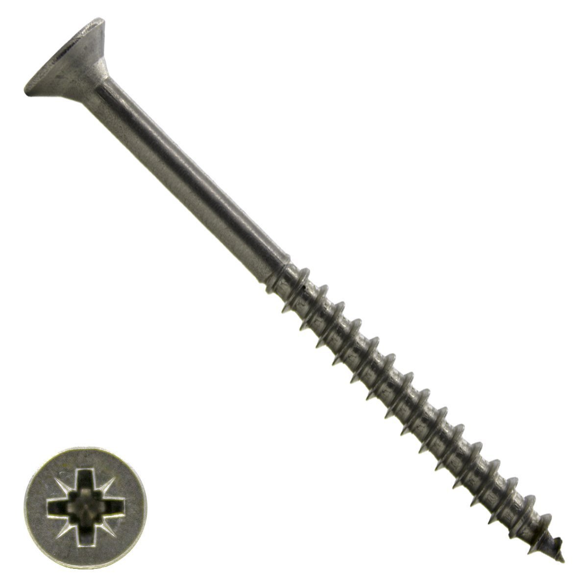 Spanplattenschrauben 6x90/54mm Edelstahl A4 Senkkopf POZI-3 100 Stück