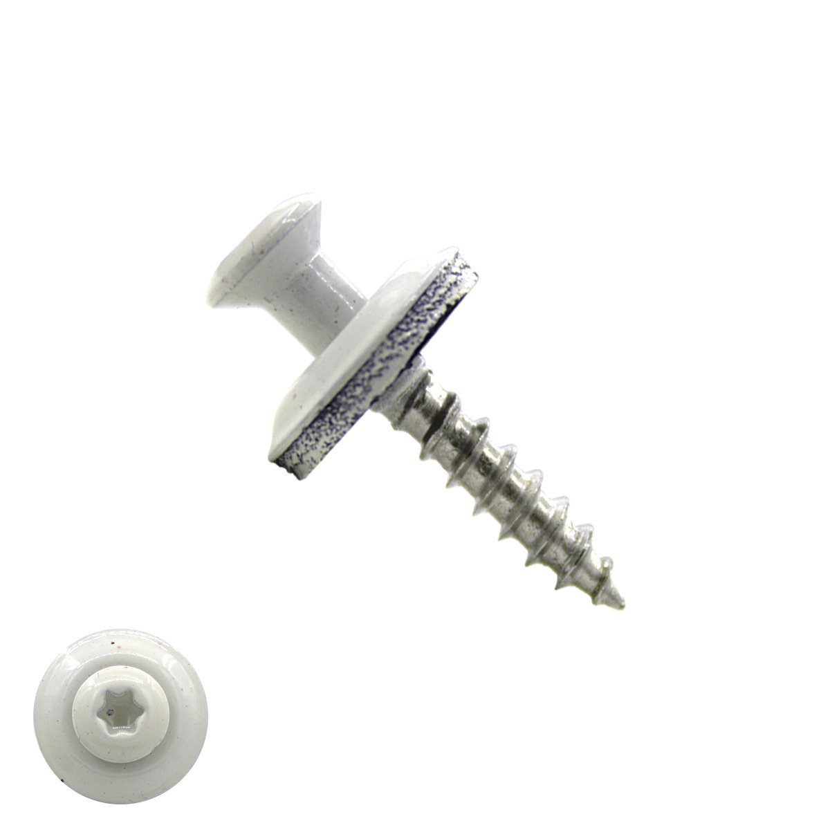 Spenglerschrauben 4,5x25mm Edelstahl A2 RAL9010 Reinweiß Liseko TORX-20 200 Stück