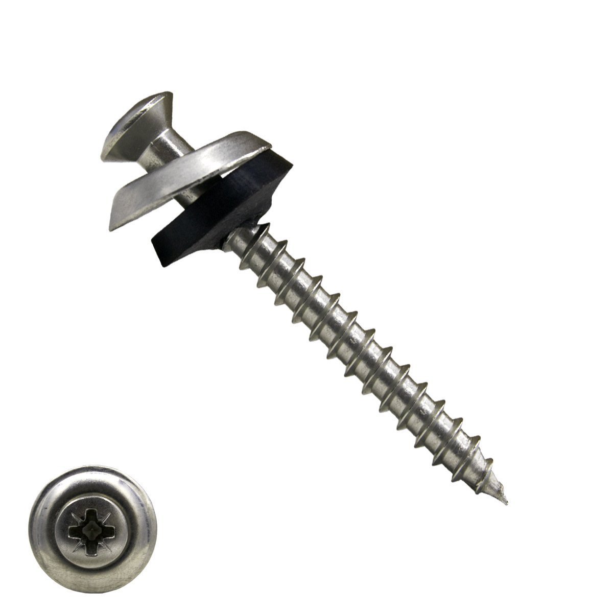 Spenglerschrauben 4,5x55mm Edelstahl A2 Liseko POZI-2 200 Stück