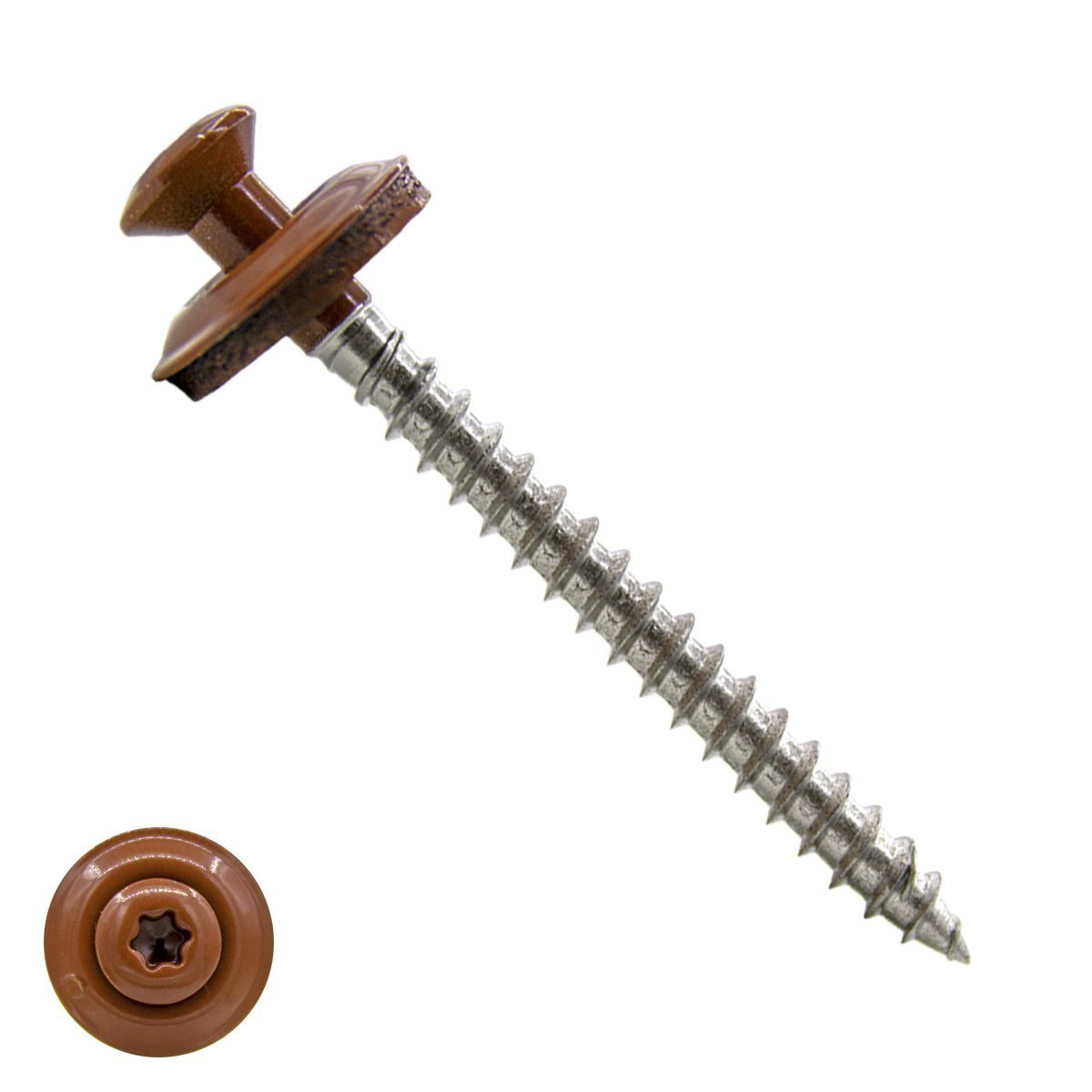 Spenglerschrauben 4,5x80mm Edelstahl A2 RAL8004 Kupferbraun Liseko TORX-20 200 Stück