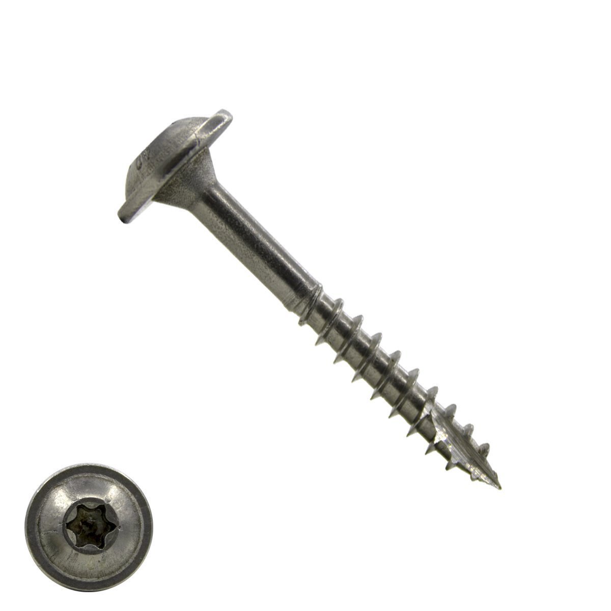 Tellerkopf Holzbauschrauben 4x35/24mm Edelstahl A2 Tellerkopf TORX-20 200 Stück