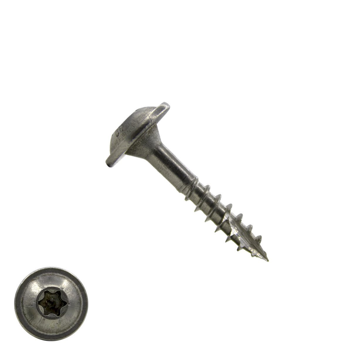 Tellerkopf Holzbauschrauben 6x30/18mm Edelstahl A2 Tellerkopf TORX-25 100 Stück
