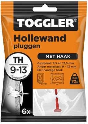 Toggler Hohlraumdübel mit Haken TH 9-13mm 6 Stück