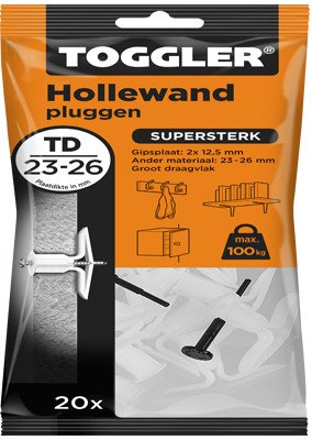 Toggler Hohlraumdübel TD 23-26mm 20 Stück