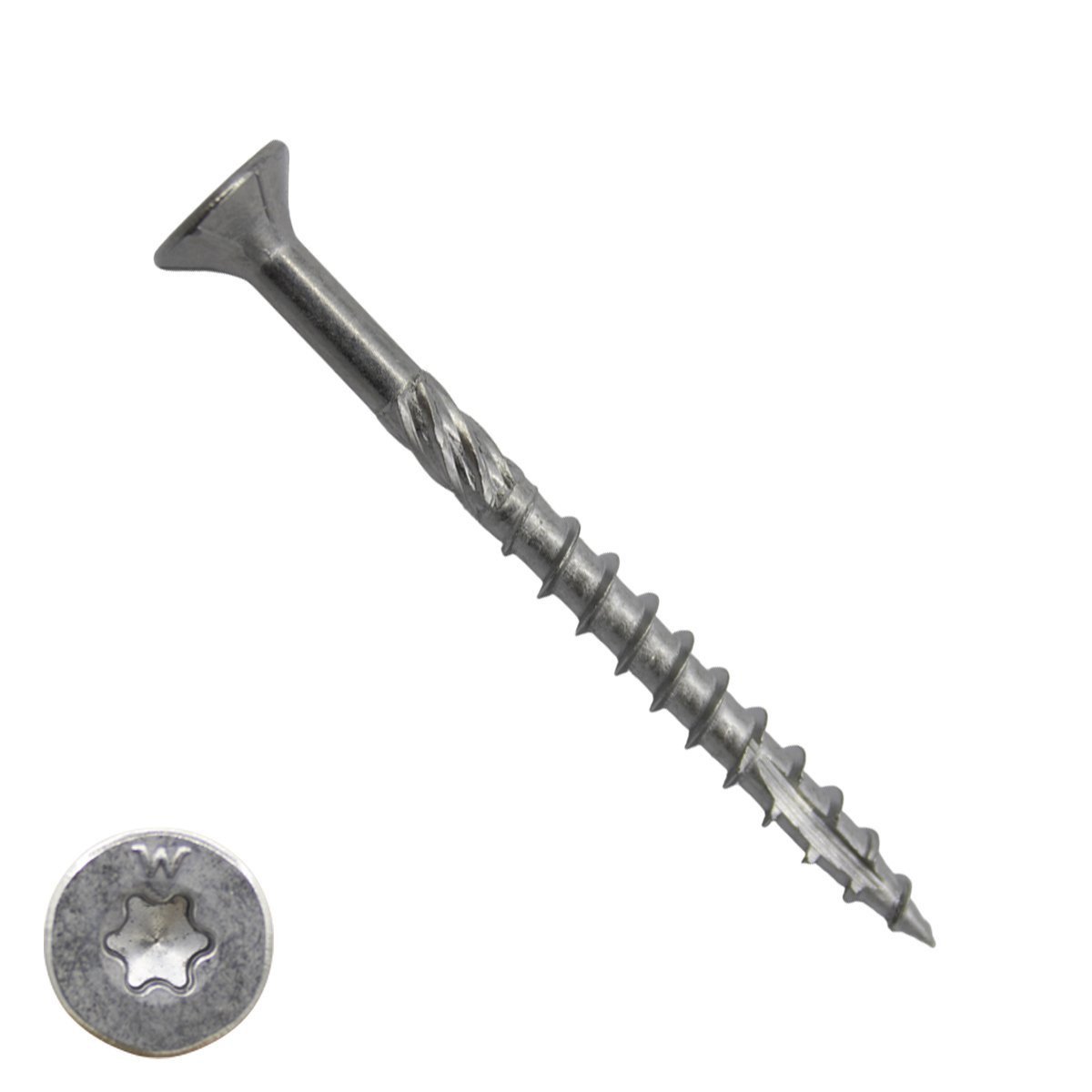 Woodies Holzbauschrauben Edelstahl C1 / 410 TORX-20 Senkkopf 4x60/35mm Teilgewinde 200 Stück