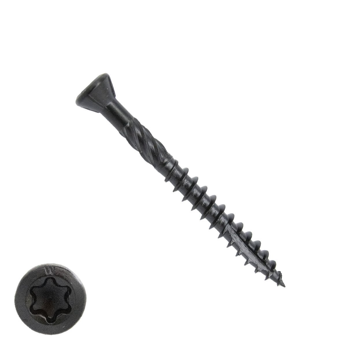 Woodies Holzbauschrauben Kopflackiert Blackline Edelstahl C1 / 410 Schwarz TORX-10 3,5x40 Fräskopf 200 Stück 