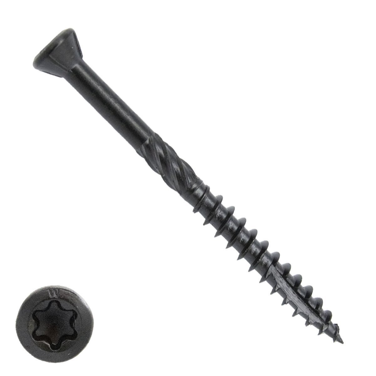 Woodies Holzbauschrauben Kopflackiert Blackline Edelstahl C1 / 410 Schwarz TORX-25 5x70 Fräskopf 200 Stück 