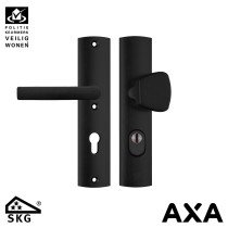 AXA Sicherheits Türbeschlag Curve Plus Knopf-Griff pc72 geschliffen Schwarz SKG***