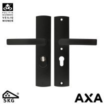 AXA Sicherheits Türbeschlag curve plus kruk-kruk pc55 geschliffen Schwarz SKG***