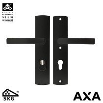 AXA Sicherheits Türbeschlag curve plus kruk-kruk pc72 geschliffen Schwarz SKG***