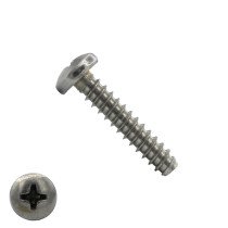 Blechschrauben mit Zapfen Edelstahl A2 4,8x32mm Linsenkopf philips DIN7981F  200 Stück