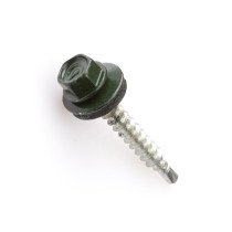 Blechschrauben Sechskantkopf mit Bohrspitze verzinkt 4,8x35mm Alu ring 14mm Grün 200 Stück