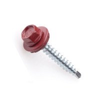 Blechschrauben Sechskantkopf mit Bohrspitze verzinkt 4,8x35mm Alu ring 14mm Oxidrot 200 Stück