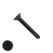 Bohrschrauben Schwarz verzinkt 3,9x25mm Senkkopf philips DIN7504-P 200 Stück