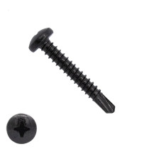 Bohrschrauben Schwarz verzinkt 4,8x38mm Linsenkopf philips DIN7504-P 200 Stück