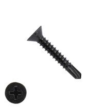 Bohrschrauben Schwarz verzinkt 4,8x25mm Senkkopf philips DIN7504-P 200 Stück