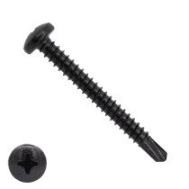 Bohrschrauben Schwarz verzinkt 4,8x50mm Linsenkopf philips DIN7504-P 200 Stück
