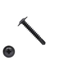 Bohrschrauben Schwarz verzinkt 4,2x25mm Linsenflanschkopf philips DIN7504-P 200 Stück