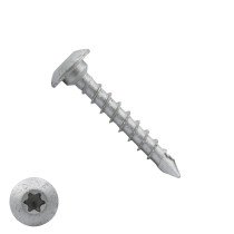 Dynaplus Beschlagschrauben 6x40mm AR-Coating Silber Linsenkopf TORX 50 Stück