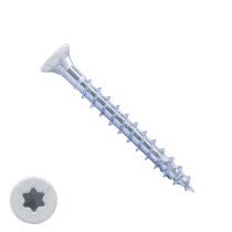 Dynaplus Beslagschrauben 4x40mm verzinkt Senkkopf Weiß TORX 200 Stück