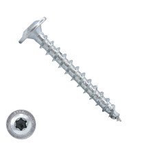 Dynaplus Holzbauschrauben 8x60mm verzinkt Tellerkopf mit Cut-Spitze TORX 100 Stück