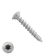 Dynaplus Pfostenhalterschrauben 8x50mm AR-Coating Silber Linsenkopf TORX 50 Stück