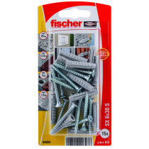 fischer Dübel SX 6x30 S mit Schrauben 4,5x40mm 15 Stück